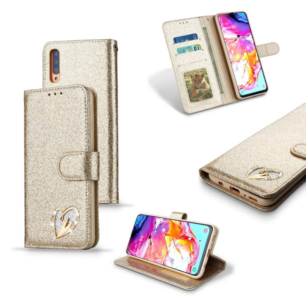 Extra-Protective Kickstand Card Holders Wallet Cover for Samsung Galaxy A50 Leather Flip Case Fit for Samsung Galaxy A50